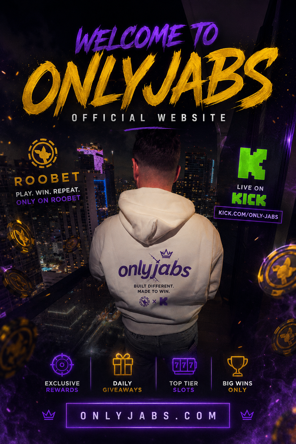 Welcome to ONLY-JABS — Official Roobet Partner, live on Kick